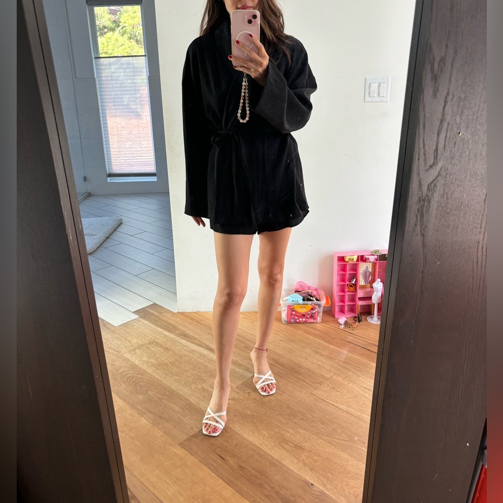 Zara Textured Wrap Kmono Matchinh Set